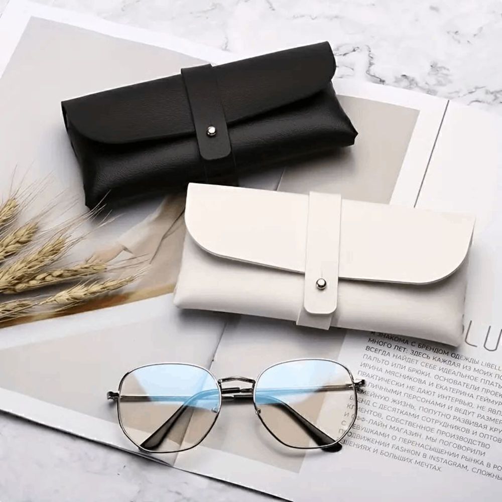 Eyeglass Eyewear Handmade Black Leather Case